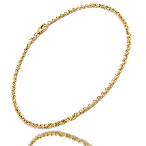Anker rund - 18 kt guld - halskæde 2,0 mm bred (tråd 0,5 mm) og 60 cm lang