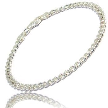 Panser Facet 925 sterling sølv halskæde, 4,0 mm / tråd 1,25 - længde 50 cm