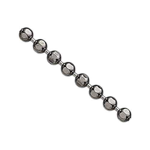 Kugle Facet halskæde i sort rhodineret sølv på 1,5 mm og længde 100 cm
