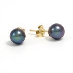 Perle �restik med 6 mm sort perle