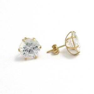 14 kt guld �restik med brillant sk�ret 9 mm zirkonia