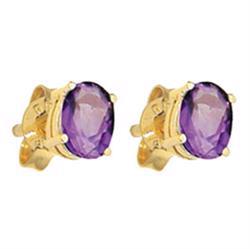 9 ct Oval Amethyst Stud Earrings