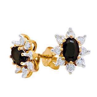 9 kt safir og diamant �restikker