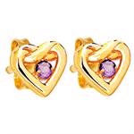 9 kt Amethyst hjerte �restikker