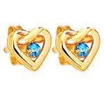 9 kt bl� topaz hjerte �restikker