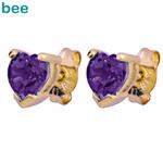 9 ct hjerte formet Amethyst �restikker