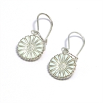 925 s�lv Hvide Marguerit �renh�nger, 11 mm