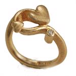 Hjerte ring i 14 kt guld fra Blicherfuglsang