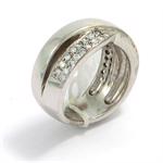 S�lv ring i 925 s�lv m/ b�nd af zirkonia