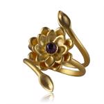 Water Lily forgyldt sterling s�lv fingerring med amethyst af Izabel Camille