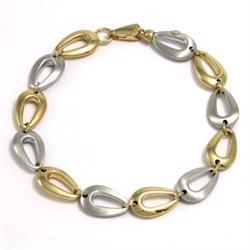 14 karat Italiensk tofarvet dr�beformet armb�nd & collier