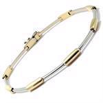 Feminint Italiensk 14 kt tofarvet armb�nd & halsk�de