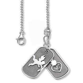 Esprit dame st�l k�de med dobbelt "dogtag" vedh�ng