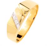 Herrering i 9 kt guld med 3 stk 0,005 ct diamant