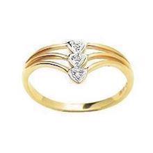 9 kt hjerte ring med 3 stk 0,005 ct diamant