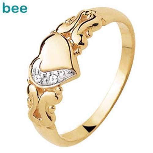 Romantic 9 ct love ring  w/ 2 x 0.005 ct diamonds