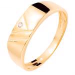 Herrering i 9 kt guld med 0,005 ct diamant