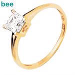 9 kt guld fingerring m/ 5x5 mm zirkonia