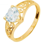 9 ct Gold Ring with Heart zirkonia
