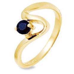 9 kt swing fingerring m/ 4 mm safir