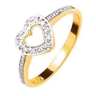 Gold Diamond set Sweetheart Ring