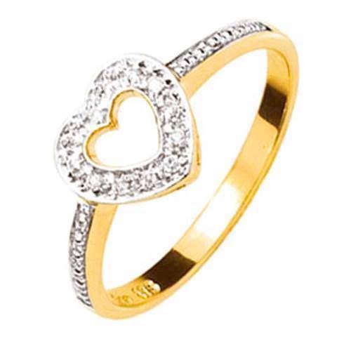 Gold Diamond set Sweetheart Ring