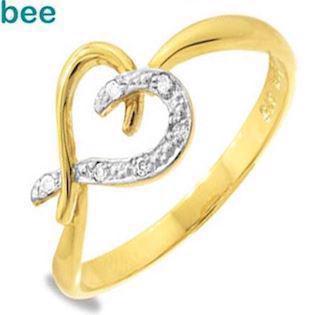 Diamant hjertering med 6 stk 0,005 ct diamanter