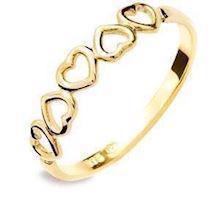 Multi hjerte 9 kt ring