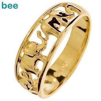 9 kt guld fingerring med elefanter