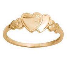 9 kt dobbelt hjerte ring