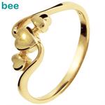 Elegant guldring med 3 sm� hjerter