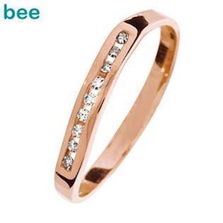 Rosaguld diamant ring med 9 stk 0,01 ct diamanter