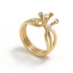 14 kt desingerring med 6 x 0,05 brilanter