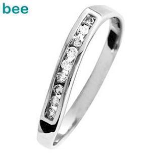 Hvidgulds diamant ring med 9 stk 0,01 ct diamanter
