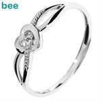 9 ct. white gold Heart love ring