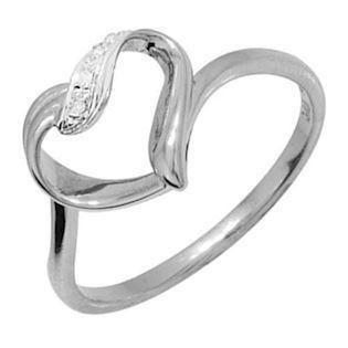 9 ct. white gold Heart love ring