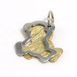 14 kt tofarvet dobbelt bamse vedh�ng