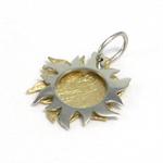 14 kt tofarvet dobbelt sol vedh�ng