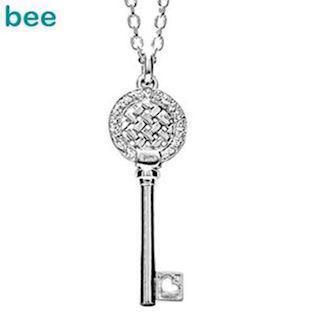 Silver Key Pendant with Zirconia "Heart Opener"
