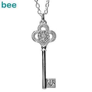 Silver Key Pendant with Zirconia "Heart Opener"