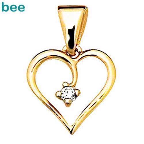 9 ct white gold diamond heart endant
