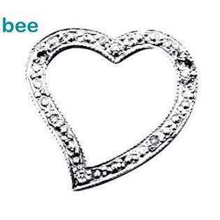 Guldhjerte vedh�ng m/ 6 stk 0,005 ct diamanter