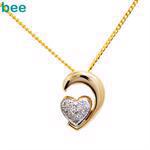 Halvt guld hjerte med diamant hjerte