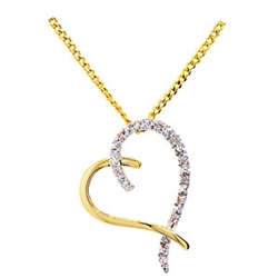 9 ct diamond heart pendant