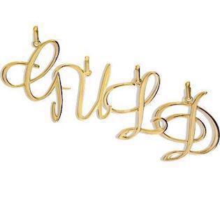 9 karat guld bogstavs vedh�ng