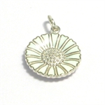 925 s�lv Hvide Marguerit vedh�ng, 18 mm