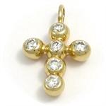 Kugle kors i 14 kt guld med 0,36 ct brillanter