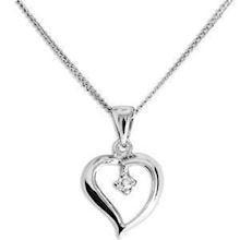 9 kt hvidgulds hjerte med 1 x 0,02 ct diamant