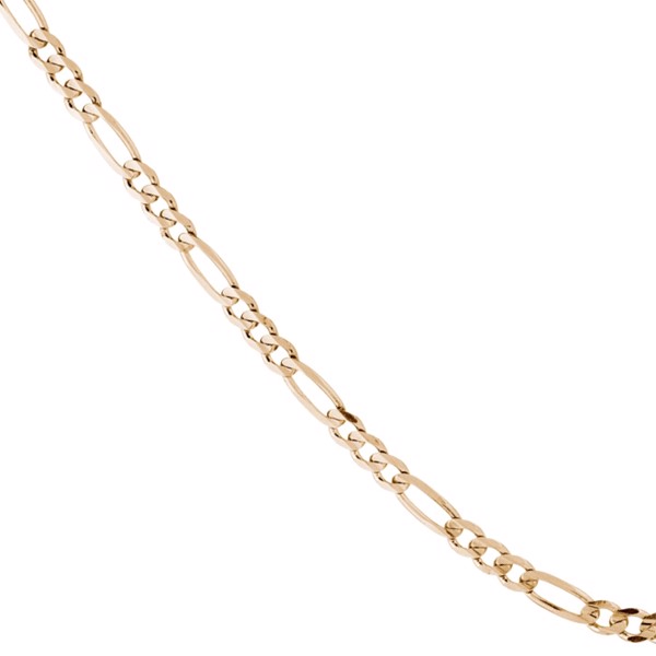 14 kt massive Figaro guld armbånd, 18½ cm og 3,4 mm