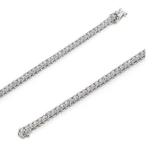 18 kt hvidgulds tennis armbånd med ca 92 stk 0,02 ct diamanter i kvalitet Top Wesselton SI, 18 cm